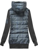 Tmavomodro-grafitová mikina z rôznych lepených materiálov (AMG-611A) Tmavomodro-grafitová mikina z rôznych lepených materiálov (AMG-611A)