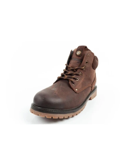 pánské boty boty elegantní kožené boty tmavě hnědé model 22113611 - Wrangler
