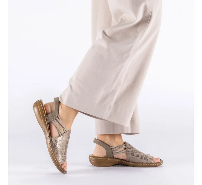 Dámské pohodlné béžové nazouvací sandály model 22116546 - Rieker