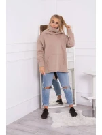 Zateplená mikina se zipem na zádech tmavě béžová Zateplená mikina se zipem na zádech tmavě béžová