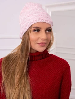 Fleecová čepice  pudrově růžová model 18751449 - K-Fashion