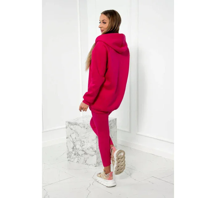 Sada 3 v 1 model 18753187 top a legíny fuchsiová - K-Fashion Sada 3 v 1 model 18753187 top a legíny fuchsiová - K-Fashion