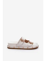 Klapki Damskie Na Platformie Big Star NN274081 Białe