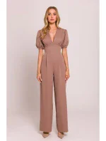 model 20970758 Kombinéza s puff rukávy mocca - Moe model 20970758 Kombinéza s puff rukávy mocca - Moe
