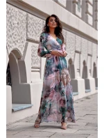 Dámske letné šaty SUK0419-65D zeleno-ružové - Roco