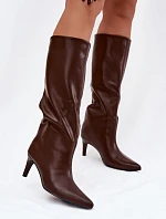 Dámske topánky na podpätku CLS-573 Burgundy - Joalice Paris