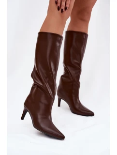 Dámske topánky na podpätku CLS-573 Burgundy - Joalice Paris