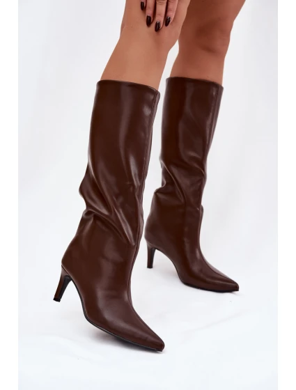 Dámske topánky na podpätku CLS-573 Burgundy - Joalice Paris