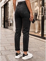 Jeansy damskie mom fit z wysokim stanem czarne FashionStreet ZY3115 Jeansy damskie mom fit z wysokim stanem czarne FashionStreet ZY3115