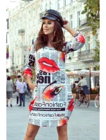 SOPHIE Pohodlné dámské oversize šaty s vzorem model 7922026 - numoco