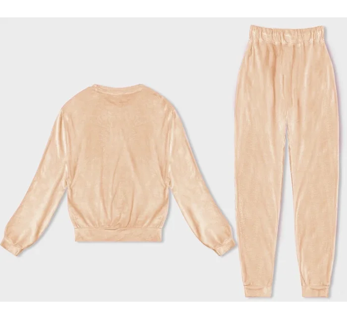 Dámská velurová souprava v broskvové barvě model 20095891 - J.STYLE Dámská velurová souprava v broskvové barvě model 20095891 - J.STYLE