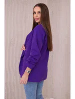 Bunda s klopou elegantní tmavě fialová Bunda s klopou elegantní tmavě fialová