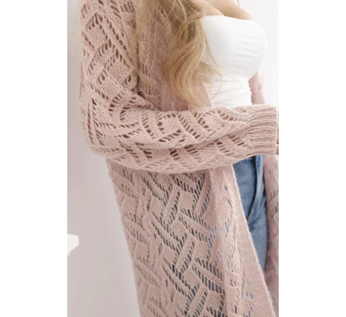 Dlhý sveter Super KID Mohér tmavá púdrová ružová