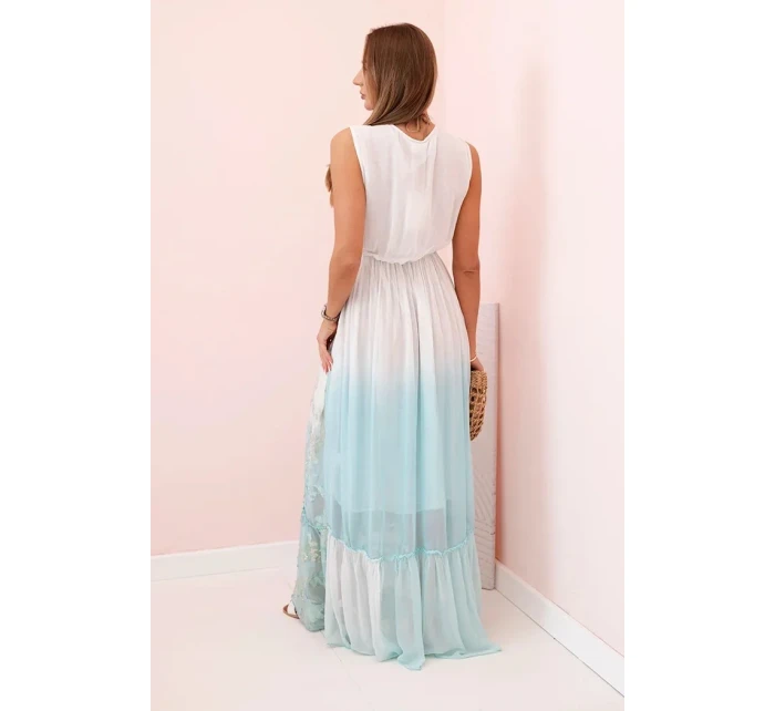 Dámske viskózové šaty s mätovou výšivkou