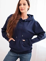 Dámska mikina s kapucňou a klokaním vreckom modrá