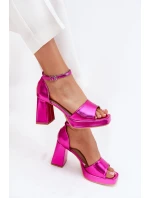 Dámské Sandály Na Podpatku Fuchsie model 21703017 - Boto