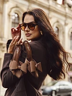 Szpilki Z Odkrytymi Piętami I Kokardką Brązowe Eklevia