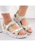 Pohodlné sandály na suchý zip W model 21003033 beige - Rieker