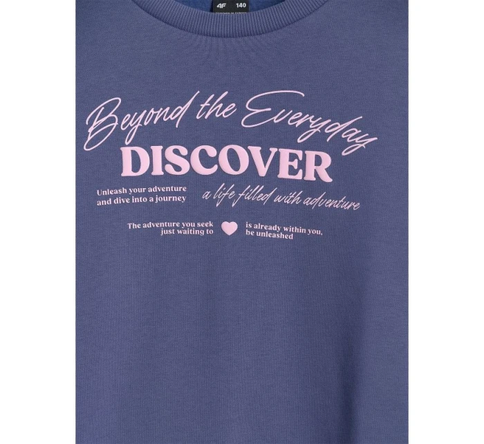 Dívčí mikina oversize bez kapuce model 21730470 - 4F Dívčí mikina oversize bez kapuce model 21730470 - 4F