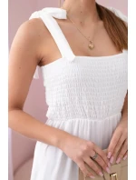 Overal na ramínka s volánkovým topem ecru