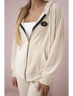 Velúrový set mikina + nohavice svetlá béžová Velúrový set mikina + nohavice svetlá béžová