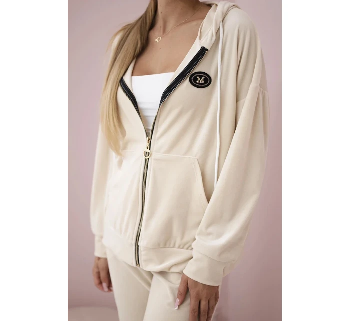 Velúrový set mikina + nohavice svetlá béžová Velúrový set mikina + nohavice svetlá béžová