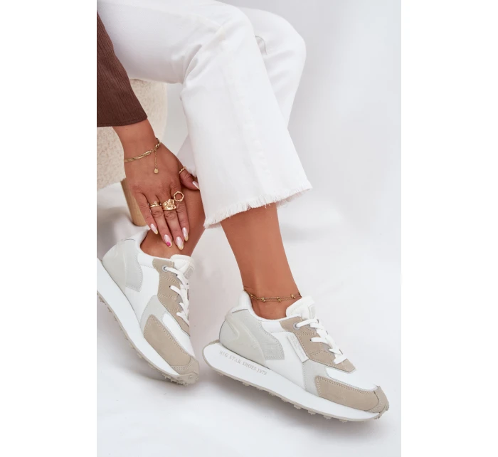 Dámské Kožené Sneakersy Big Star model 21705953 HiPoly System Bílé - Big Star Shoes Dámské Kožené Sneakersy Big Star model 21705953 HiPoly System Bílé - Big Star Shoes