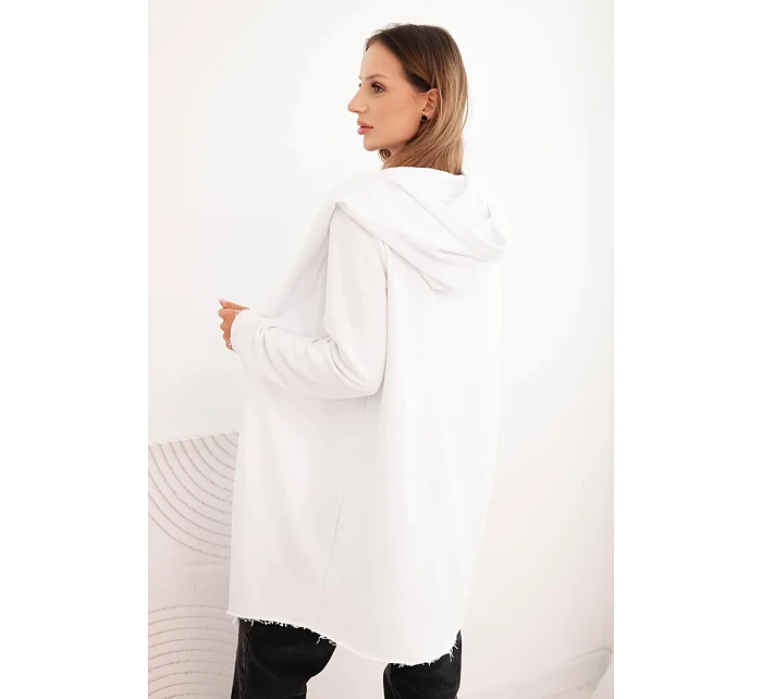 Dámsky sveter bez zapínania 35687 biely - Kesi