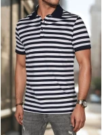 Pánska pruhovaná polokošeľa tmavomodrá FashionStreet PX0641