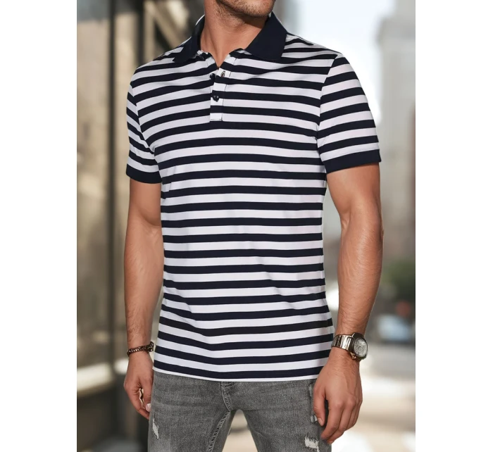 Pánska pruhovaná polokošeľa tmavomodrá FashionStreet PX0641