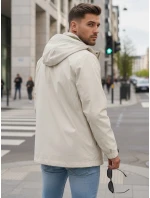 Pánska prechodná bunda s kapucňou biela FashionStreet TX5134