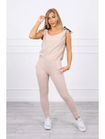 Nohavice/oblek s nápisom selfie beige