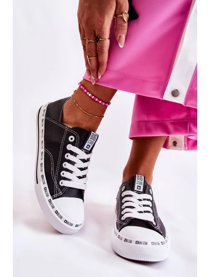 Damskie Trampki Big Star Ażurowe Czarne FF274023