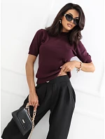 Sweter PM SW model 22334123 ciemny fioletowy - FPrice Sweter PM SW model 22334123 ciemny fioletowy - FPrice