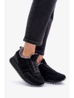 Semišové dámske tenisky s kožušinou a lesklým prvkom Big Star OO274580 Hi-Poly System black Semišové dámske tenisky s kožušinou a lesklým prvkom Big Star OO274580 Hi-Poly System black