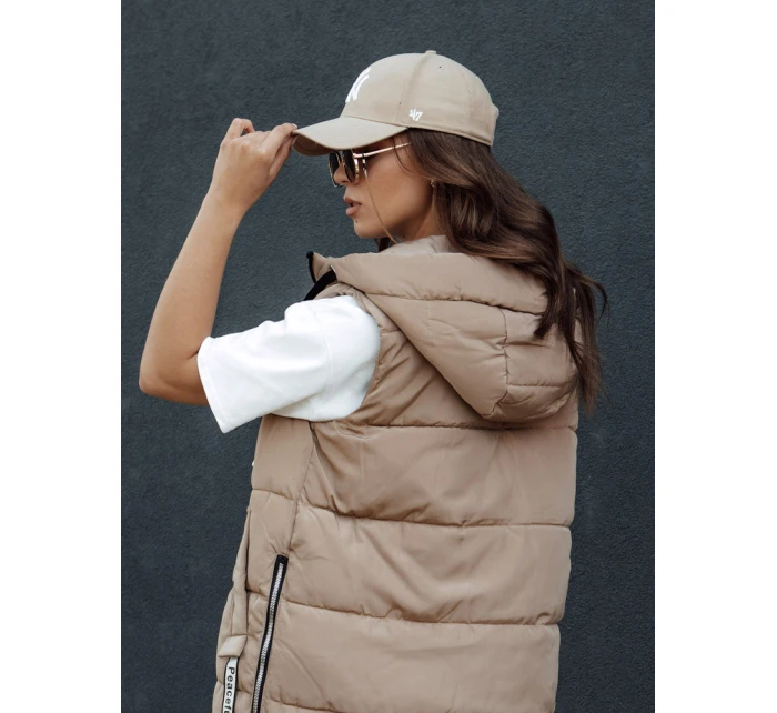 Dámska prešívaná vesta SKYLER camel FashionStreet TY4503