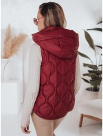 Dámská prošívaná vesta s kapucí vínová Dstreet model 21990896 - FashionStreet