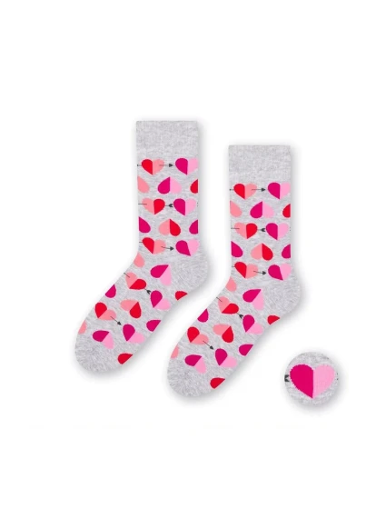 Vzorované pánske ponožky Steven art.136 Srdiečka