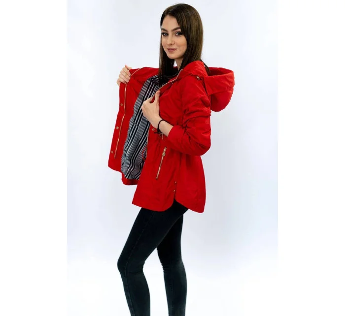 Krátká červená bunda typu parka model 8237759 - LHD