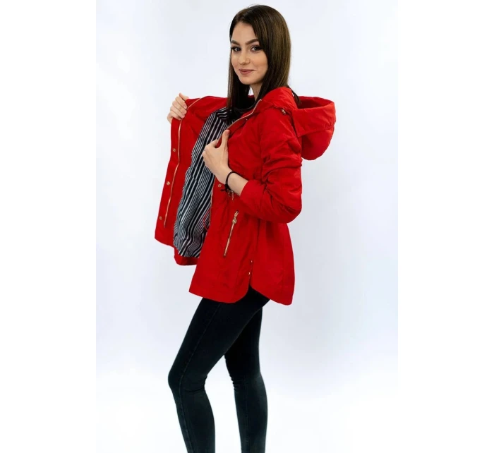 Krátká červená bunda typu parka model 8237759 - LHD