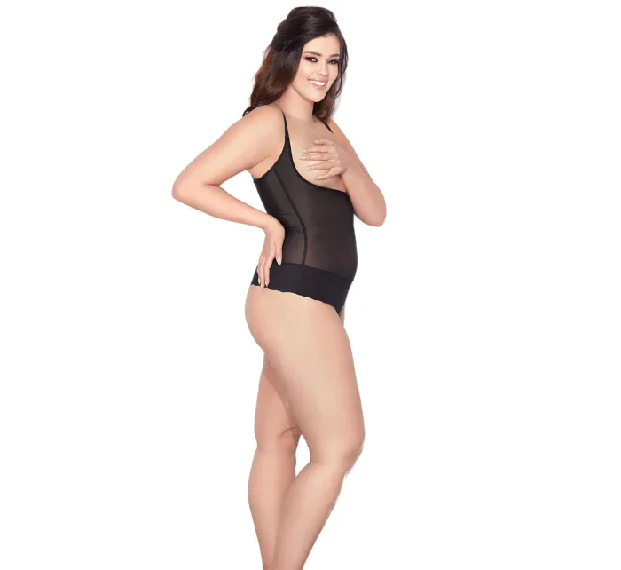 Sťahovacie body Glam string black - MITEX