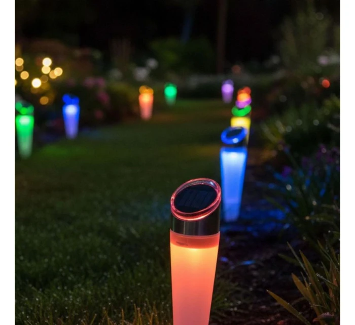 LAMPA SOLARA 4 LED 2 FARBY 32,5CM LAMPA SOLARA 4 LED 2 FARBY 32,5CM