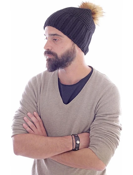 Bianco Pletená čepice s bambulí " model 22452623 - Atlantis Headwear Bianco Pletená čepice s bambulí " model 22452623 - Atlantis Headwear