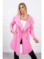 Voľná bunda s kapucňou ružová Voľná bunda s kapucňou ružová