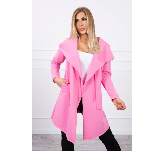 Voľná bunda s kapucňou ružová Voľná bunda s kapucňou ružová