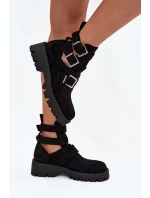 Dámské boty s pásky a Černé model 21709061 - Boto Dámské boty s pásky a Černé model 21709061 - Boto