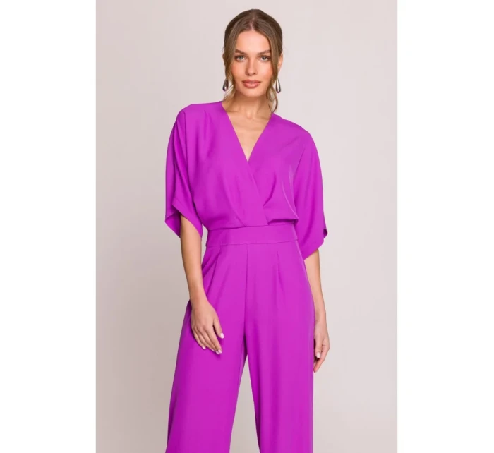 Kombinéza se širokými nohavicemi a výstřihem model 20966145 - STYLOVE Kombinéza se širokými nohavicemi a výstřihem model 20966145 - STYLOVE