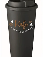 KAFE S DONÁCIOU NA BEDROOM - čierny termohrnček 475 ml