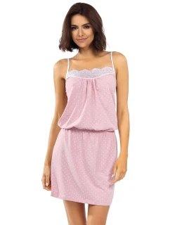 Dámské noční košile model 20985398 Pudrově růžová s bílou vzor - Lorin