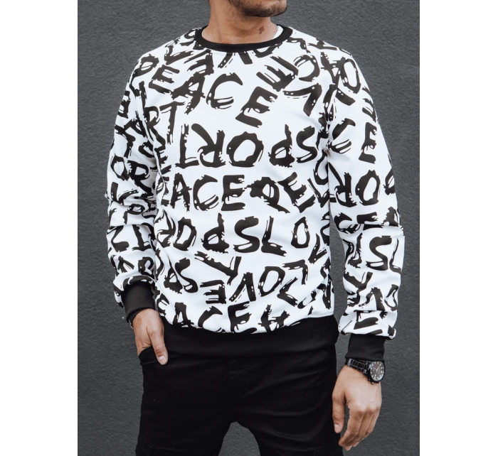 Pánská mikina bez kapuce bílá Dstreet model 21978910 - FashionStreet Pánská mikina bez kapuce bílá Dstreet model 21978910 - FashionStreet